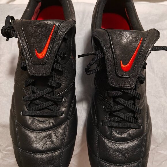 Nike Premier Kangaroo Leather II FG Black Soccer Cleats  Size 12, Black/Red